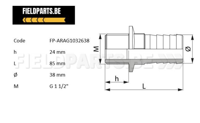 ARAG Tule 38mm -  1" 1/2 M