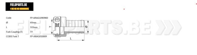 Raccord agraphe T9F - 60mm
