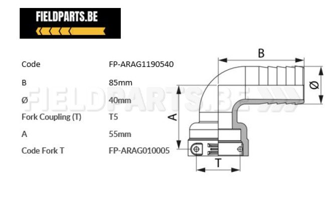ARAG Tule 90° 40mm - T5 V