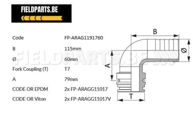 ARAG Tule 90° 60mm - T7 M