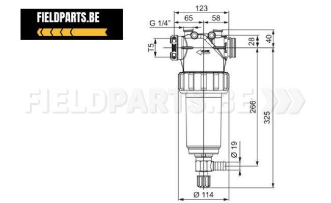 Filtre ligne T5M/T5F 80M autonettoyant