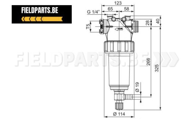 Filtre de pression T5M/T5V 50 mesh auto-nettoyant