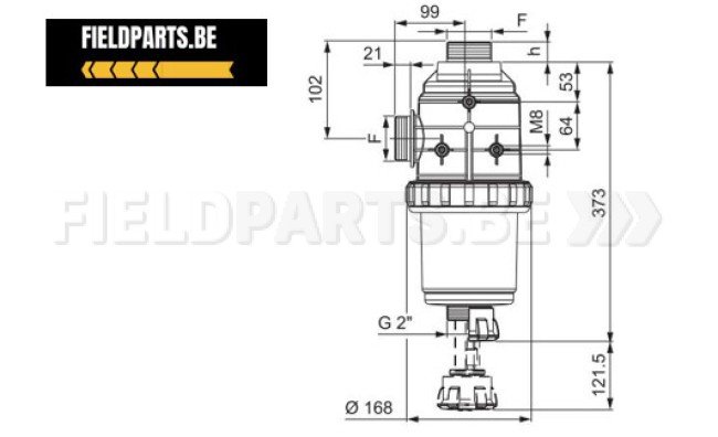 Filtre d'aspiration 2" M 200-260 l/min 50 mesh avec clapet