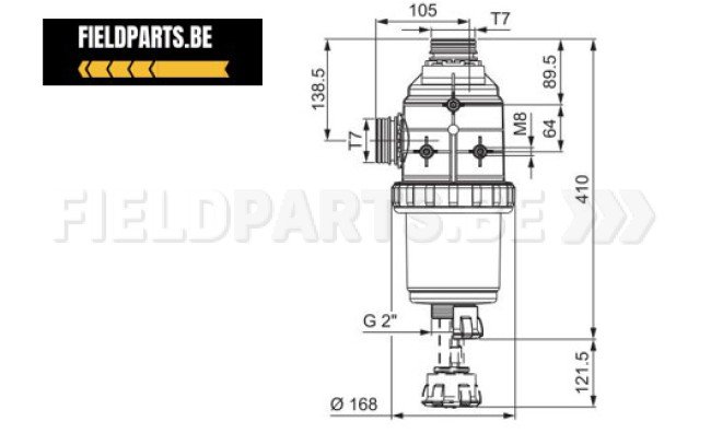 ARAG Aanzuigfilter T7 M 32 mesh 200-260 l/min met klep