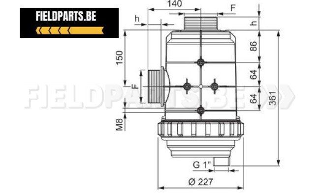 ARAG Aanzuigfilter 3" M 32 mesh 400-800 l/min