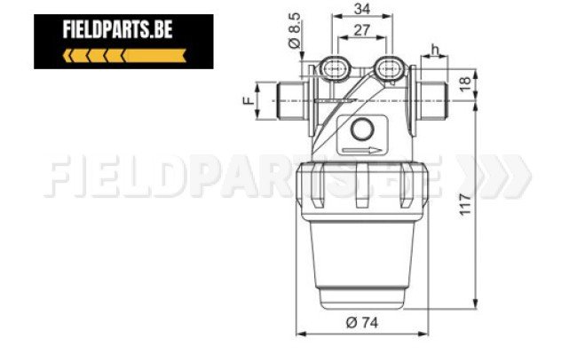 ARAG Persfilter G3/4" M 80 mesh model 322
