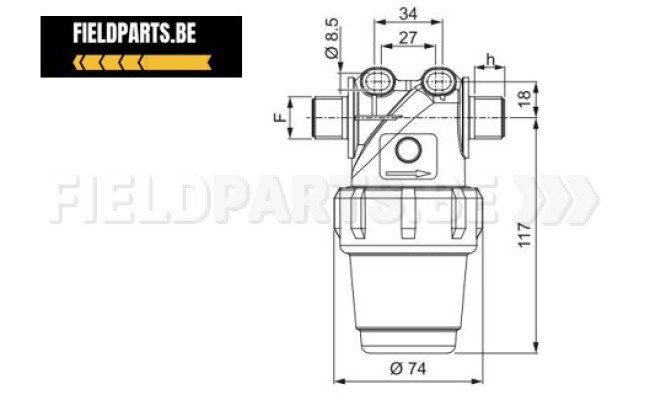 Filtre de tronçons G1/2" M 80mesh