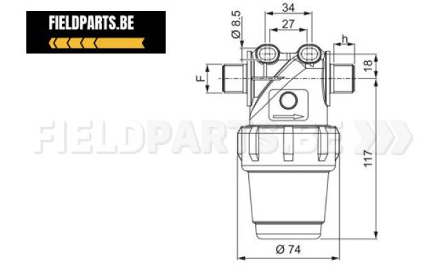 Filtre de tronçons G3/4" M 100mesh