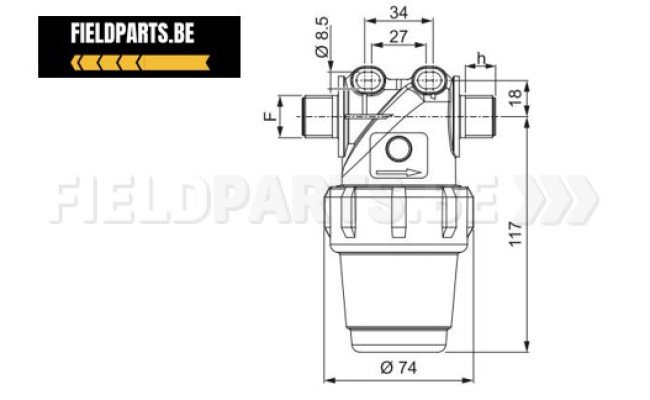 Filtre de tronçons G1/2" M 50mesh