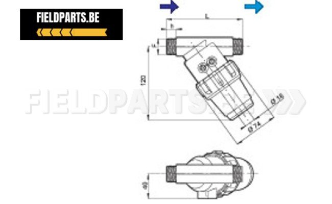 Filtre de tronçons G3/4" M 50mesh