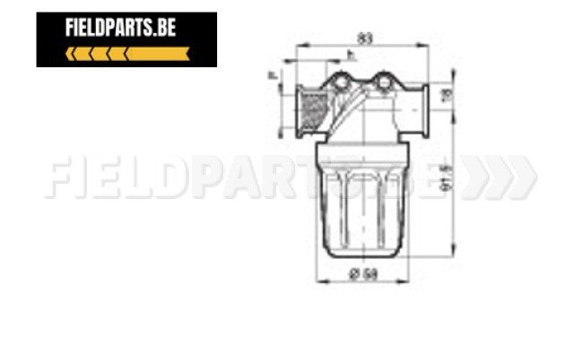 Filtre ligne 1/2" 80-100 l/min 50M