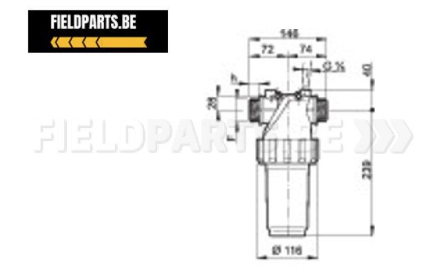 ARAG Persfilter G1" 1/4 M 50 mesh model 326