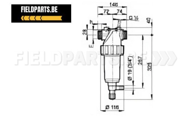 ARAG Persfilter 1"1/2 M 50 mesh model 326 zelfreinigend