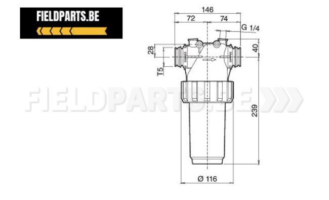 Filtre de pression T5 M/M 80 mesh