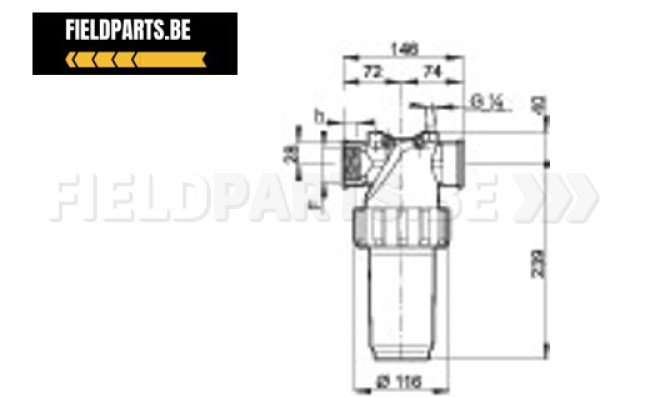 Filtre de pression G1" 1/2 F 80 mesh