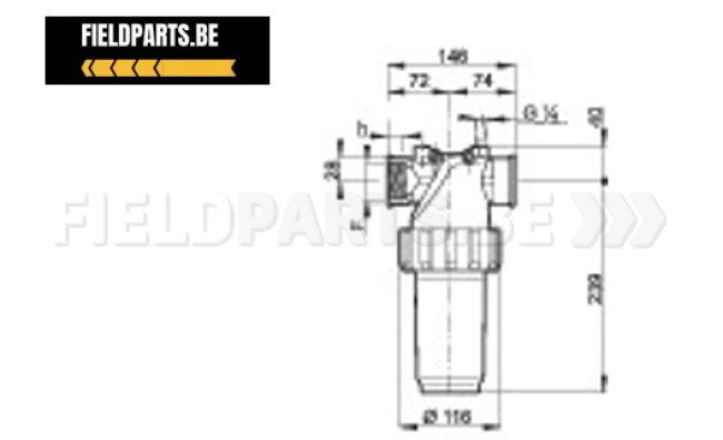 Filtre de pression Arag G1" 1/4 F 80 mesh