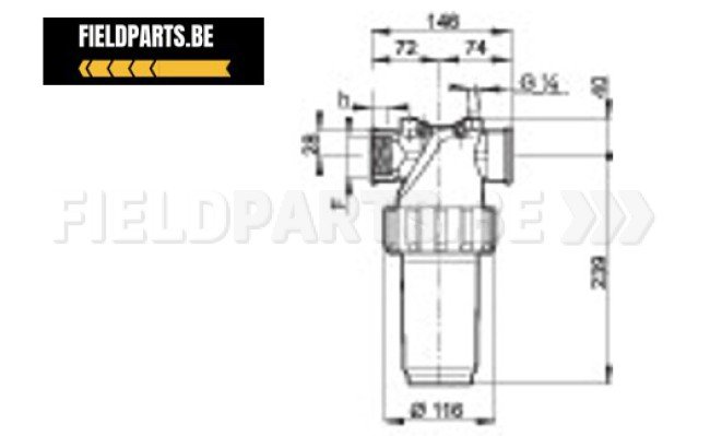 Filtre de pression Arag G1" 1/4 F 50 mesh