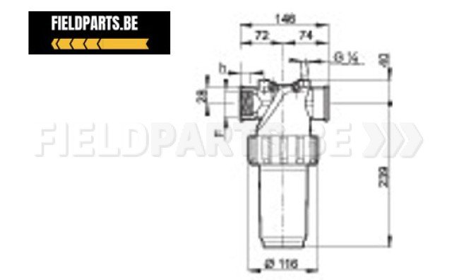 Filtre de presion Arag G 1" 1/2 F 50 mesh