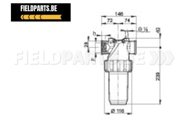 Filtre de pression Arag G1" 1/4 F 100 mesh