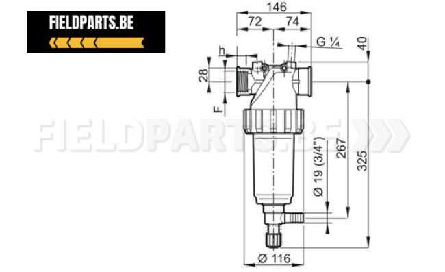 Filtre de pression Arag G1" 1/4 F 80 mesh auto-nettoyant