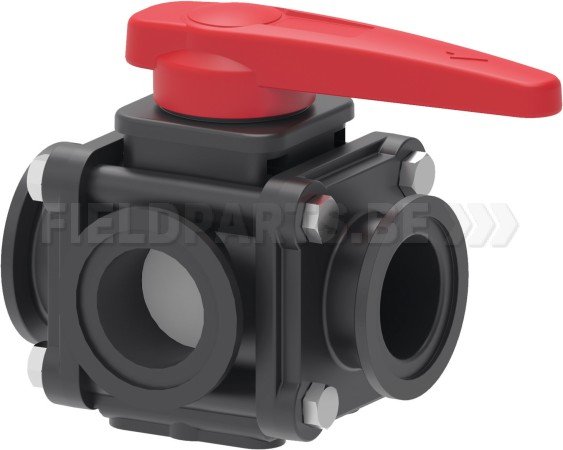 Vanne à bille 3-voies 2" std port