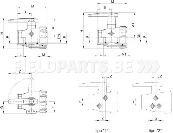 ARAG Kogelkraan 2-weg 3/4" model 455
