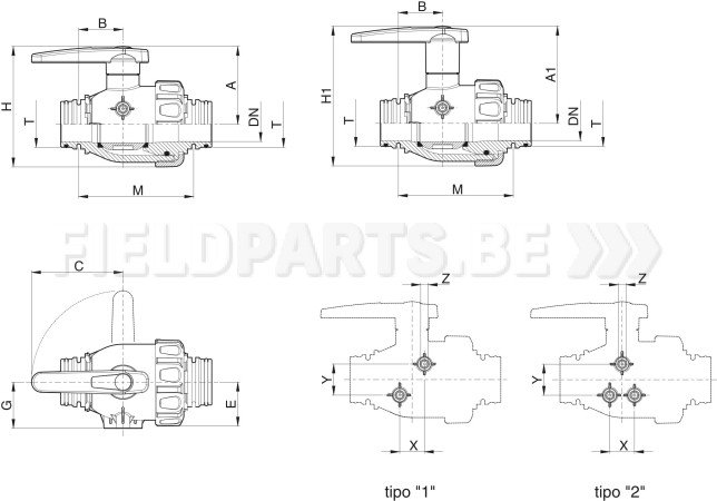 ARAG Kogelkraan 2-weg 3/4" T3 model 455