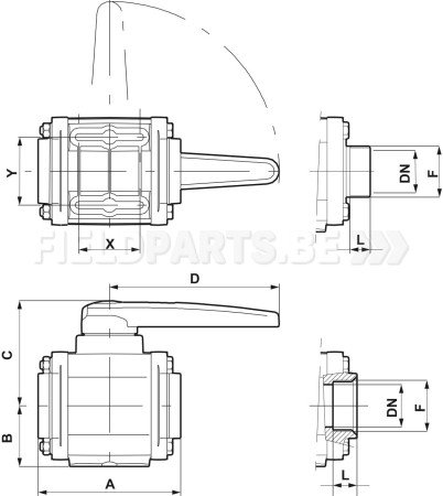 ARAG Kogelkraan 2-weg 3" F 8bar