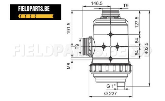ARAG Aanzuigfilter T9 M 32 mesh 400-800 l/min