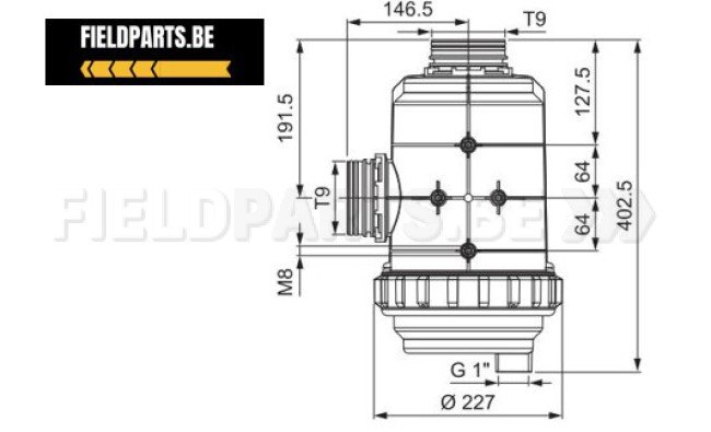 ARAG Aanzuigfilter T9 M 50 mesh 400-800 l/min
