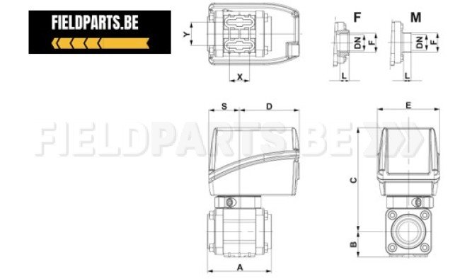 Electrische 2-weg kogelkraan 2" RVS kogel